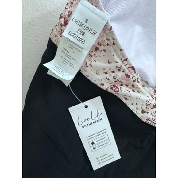 NWT!! "Cupshe" One Piece Bathing Suit SZ M Halter Tie Boating Beach Ocean Pool - Picture 8 of 11